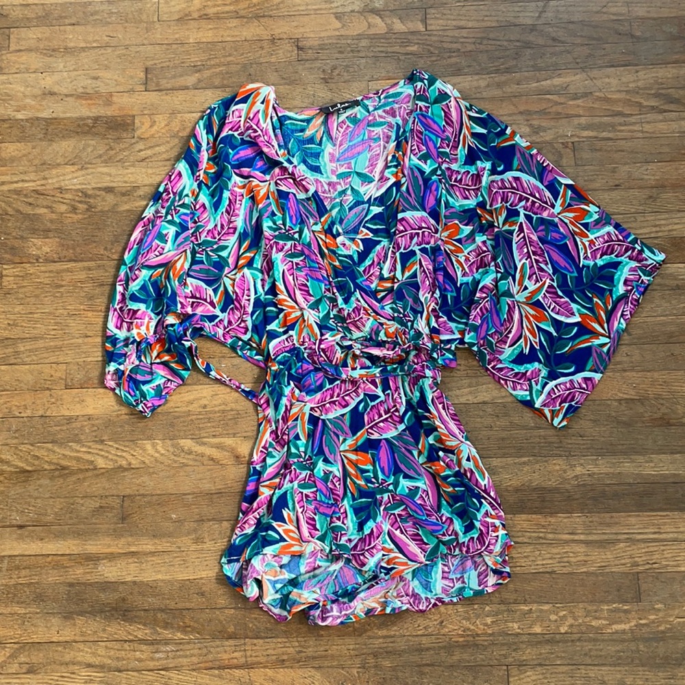 Lulus wrap tropical romper